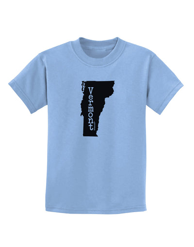 Vermont - United States Shape Childrens T-Shirt by TooLoud-Childrens T-Shirt-TooLoud-Light-Blue-X-Small-Davson Sales