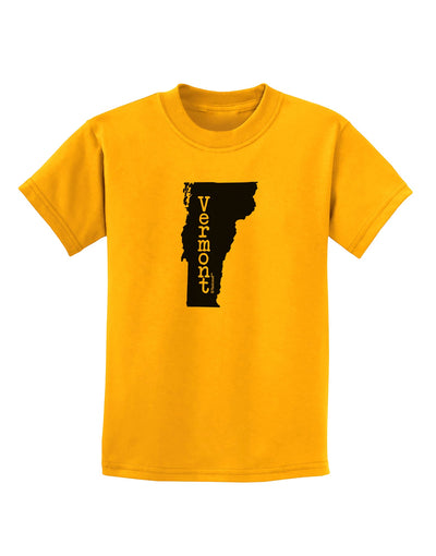 Vermont - United States Shape Childrens T-Shirt by TooLoud-Childrens T-Shirt-TooLoud-Gold-X-Small-Davson Sales