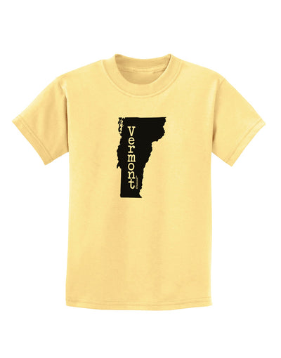 Vermont - United States Shape Childrens T-Shirt by TooLoud-Childrens T-Shirt-TooLoud-Daffodil-Yellow-X-Small-Davson Sales