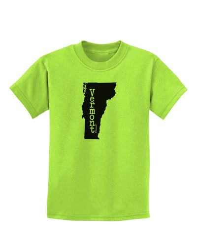 Vermont - United States Shape Childrens T-Shirt by TooLoud-Childrens T-Shirt-TooLoud-Lime-Green-X-Small-Davson Sales