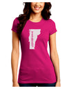 Vermont - United States Shape Juniors Crew Dark T-Shirt by TooLoud-T-Shirts Juniors Tops-TooLoud-Hot-Pink-Juniors Fitted Small-Davson Sales