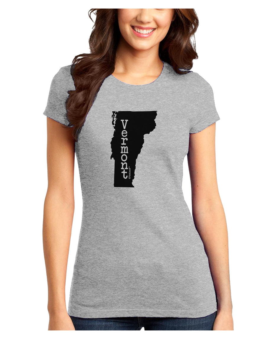 Vermont - United States Shape Juniors T-Shirt by TooLoud-Womens Juniors T-Shirt-TooLoud-White-Juniors Fitted X-Small-Davson Sales