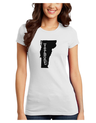 Vermont - United States Shape Juniors T-Shirt by TooLoud-Womens Juniors T-Shirt-TooLoud-White-Juniors Fitted X-Small-Davson Sales