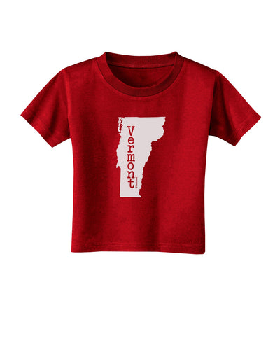 Vermont - United States Shape Toddler T-Shirt Dark by TooLoud-Toddler T-Shirt-TooLoud-Red-2T-Davson Sales