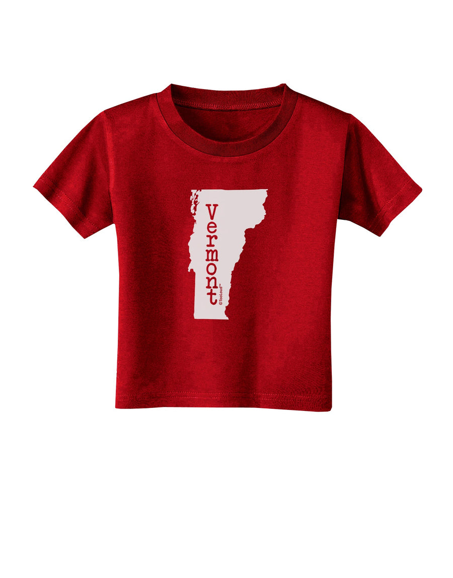 Vermont - United States Shape Toddler T-Shirt Dark by TooLoud-Toddler T-Shirt-TooLoud-Black-2T-Davson Sales