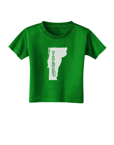 Vermont - United States Shape Toddler T-Shirt Dark by TooLoud-Toddler T-Shirt-TooLoud-Clover-Green-2T-Davson Sales