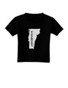 Vermont - United States Shape Toddler T-Shirt Dark by TooLoud-Toddler T-Shirt-TooLoud-Black-2T-Davson Sales