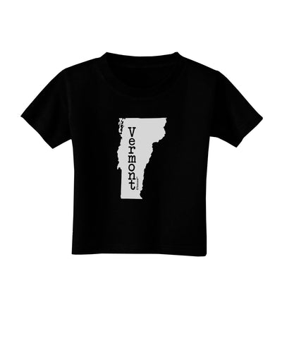 Vermont - United States Shape Toddler T-Shirt Dark by TooLoud-Toddler T-Shirt-TooLoud-Black-2T-Davson Sales