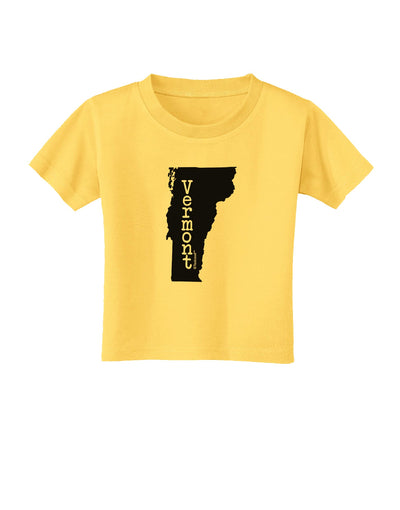 Vermont - United States Shape Toddler T-Shirt by TooLoud-Toddler T-Shirt-TooLoud-Yellow-2T-Davson Sales