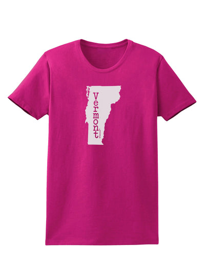 Vermont - United States Shape Womens Dark T-Shirt by TooLoud-Womens T-Shirt-TooLoud-Hot-Pink-Small-Davson Sales