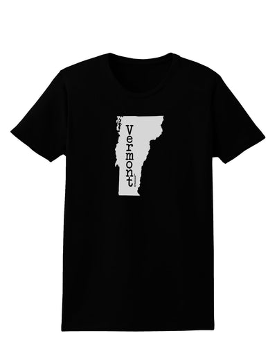 Vermont - United States Shape Womens Dark T-Shirt by TooLoud-Womens T-Shirt-TooLoud-Black-X-Small-Davson Sales