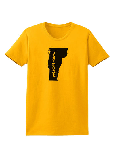 Vermont - United States Shape Womens T-Shirt by TooLoud-Womens T-Shirt-TooLoud-Gold-X-Small-Davson Sales