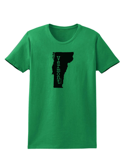 Vermont - United States Shape Womens T-Shirt by TooLoud-Womens T-Shirt-TooLoud-Kelly-Green-X-Small-Davson Sales