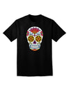 Version 1 Colorful Day of the Dead Calavera Adult Dark V-Neck T-Shirt-Mens V-Neck T-Shirt-TooLoud-Black-Small-Davson Sales