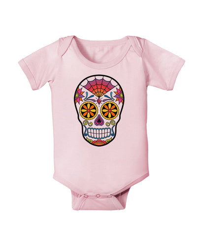 Version 1 Colorful Day of the Dead Calavera Baby Romper Bodysuit-Baby Romper-TooLoud-Light-Pink-06-Months-Davson Sales