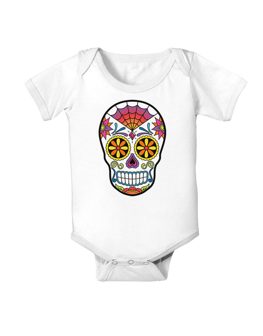 Version 1 Colorful Day of the Dead Calavera Baby Romper Bodysuit-Baby Romper-TooLoud-White-06-Months-Davson Sales