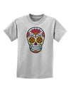 Version 1 Colorful Day of the Dead Calavera Childrens T-Shirt-Childrens T-Shirt-TooLoud-AshGray-X-Small-Davson Sales