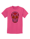 Version 1 Colorful Day of the Dead Calavera Childrens T-Shirt-Childrens T-Shirt-TooLoud-Sangria-X-Small-Davson Sales