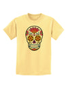 Version 1 Colorful Day of the Dead Calavera Childrens T-Shirt-Childrens T-Shirt-TooLoud-Daffodil-Yellow-X-Small-Davson Sales