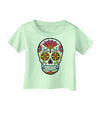 Version 1 Colorful Day of the Dead Calavera Infant T-Shirt-Infant T-Shirt-TooLoud-Light-Green-06-Months-Davson Sales