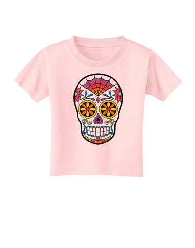 Version 1 Colorful Day of the Dead Calavera Toddler T-Shirt-Toddler T-Shirt-TooLoud-Light-Pink-2T-Davson Sales