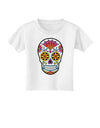 Version 1 Colorful Day of the Dead Calavera Toddler T-Shirt-Toddler T-Shirt-TooLoud-White-2T-Davson Sales