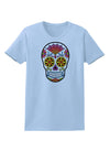 Version 1 Colorful Day of the Dead Calavera Womens T-Shirt-Womens T-Shirt-TooLoud-Light-Blue-X-Small-Davson Sales