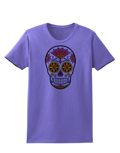 Version 1 Colorful Day of the Dead Calavera Womens T-Shirt-Womens T-Shirt-TooLoud-Violet-X-Small-Davson Sales