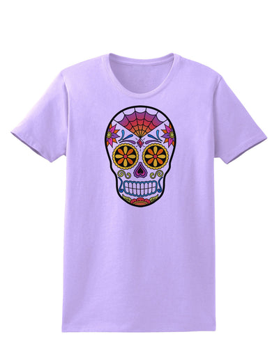 Version 1 Colorful Day of the Dead Calavera Womens T-Shirt-Womens T-Shirt-TooLoud-Lavender-X-Small-Davson Sales