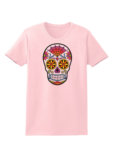 Version 1 Colorful Day of the Dead Calavera Womens T-Shirt-Womens T-Shirt-TooLoud-PalePink-X-Small-Davson Sales