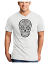 Version 10 Grayscale Day of the Dead Calavera Adult V-Neck T-shirt-Mens V-Neck T-Shirt-TooLoud-White-Small-Davson Sales