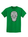 Version 10 Grayscale Day of the Dead Calavera Childrens Dark T-Shirt-Childrens T-Shirt-TooLoud-Kelly-Green-X-Small-Davson Sales