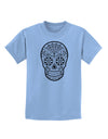 Version 10 Grayscale Day of the Dead Calavera Childrens T-Shirt-Childrens T-Shirt-TooLoud-Light-Blue-X-Small-Davson Sales