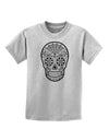 Version 10 Grayscale Day of the Dead Calavera Childrens T-Shirt-Childrens T-Shirt-TooLoud-AshGray-X-Small-Davson Sales