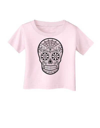 Version 10 Grayscale Day of the Dead Calavera Infant T-Shirt-Infant T-Shirt-TooLoud-Light-Pink-06-Months-Davson Sales