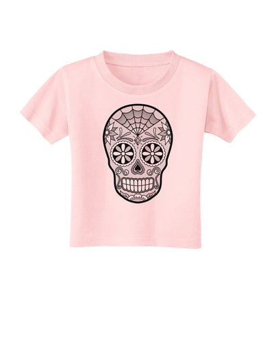 Version 10 Grayscale Day of the Dead Calavera Toddler T-Shirt-Toddler T-Shirt-TooLoud-Light-Pink-2T-Davson Sales