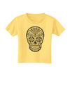 Version 10 Grayscale Day of the Dead Calavera Toddler T-Shirt-Toddler T-Shirt-TooLoud-Daffodil-Yellow-2T-Davson Sales