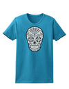 Version 10 Grayscale Day of the Dead Calavera Womens Dark T-Shirt-TooLoud-Turquoise-X-Small-Davson Sales