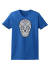 Version 10 Grayscale Day of the Dead Calavera Womens Dark T-Shirt-TooLoud-Royal-Blue-X-Small-Davson Sales