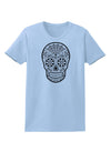 Version 10 Grayscale Day of the Dead Calavera Womens T-Shirt-Womens T-Shirt-TooLoud-Light-Blue-X-Small-Davson Sales