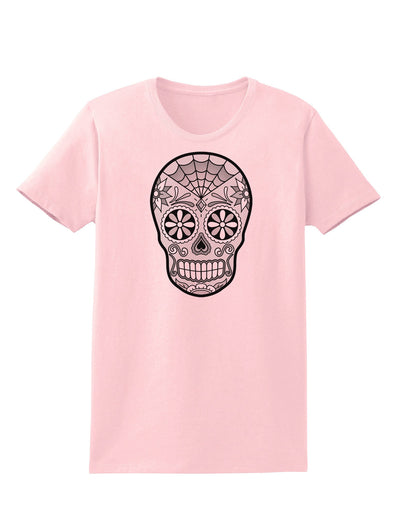 Version 10 Grayscale Day of the Dead Calavera Womens T-Shirt-Womens T-Shirt-TooLoud-PalePink-X-Small-Davson Sales
