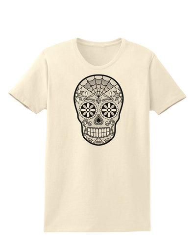Version 10 Grayscale Day of the Dead Calavera Womens T-Shirt-Womens T-Shirt-TooLoud-Natural-X-Small-Davson Sales