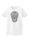 Version 10 Grayscale Day of the Dead Calavera Womens T-Shirt-Womens T-Shirt-TooLoud-White-X-Small-Davson Sales