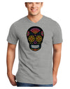 Version 2 Black Day of the Dead Calavera Adult V-Neck T-shirt-Mens V-Neck T-Shirt-TooLoud-HeatherGray-Small-Davson Sales