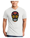 Version 2 Black Day of the Dead Calavera Adult V-Neck T-shirt-Mens V-Neck T-Shirt-TooLoud-White-Small-Davson Sales