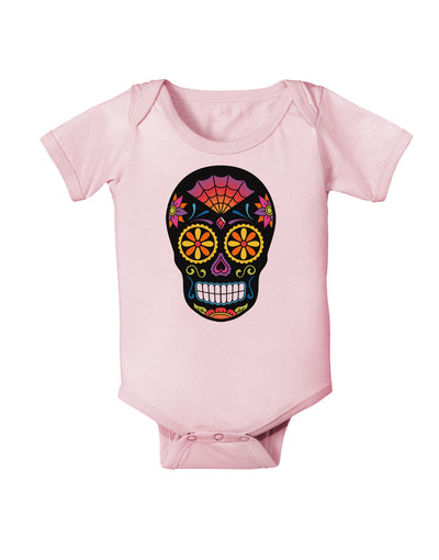 Version 2 Black Day of the Dead Calavera Baby Romper Bodysuit-Baby Romper-TooLoud-Light-Pink-06-Months-Davson Sales