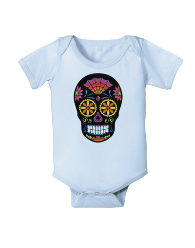 Version 2 Black Day of the Dead Calavera Baby Romper Bodysuit-Baby Romper-TooLoud-Light-Blue-06-Months-Davson Sales