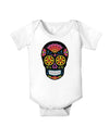 Version 2 Black Day of the Dead Calavera Baby Romper Bodysuit-Baby Romper-TooLoud-White-06-Months-Davson Sales