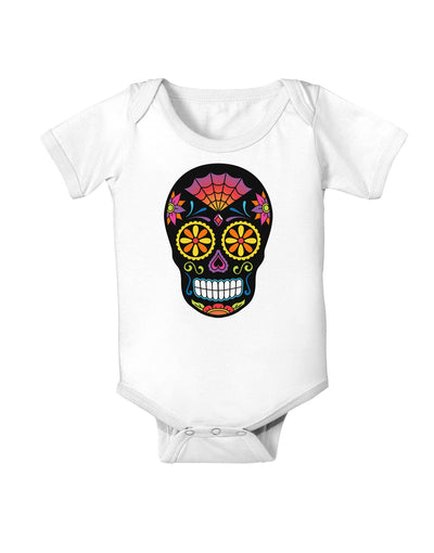 Version 2 Black Day of the Dead Calavera Baby Romper Bodysuit-Baby Romper-TooLoud-White-06-Months-Davson Sales