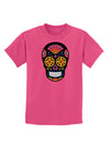 Version 2 Black Day of the Dead Calavera Childrens Dark T-Shirt-Childrens T-Shirt-TooLoud-Sangria-X-Small-Davson Sales